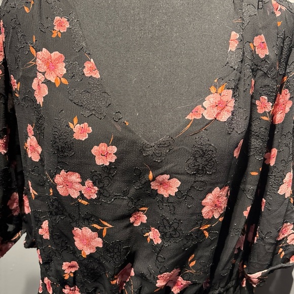 Draper James Cinched‎ Black Pink Floral Mini Dress SzXL - Picture 4 of 8